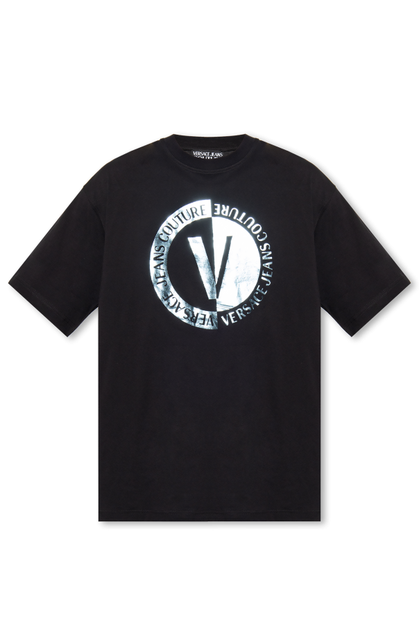 Czarny Tshirt typu 'oversize' Versace Jeans Couture Vitkac Polska